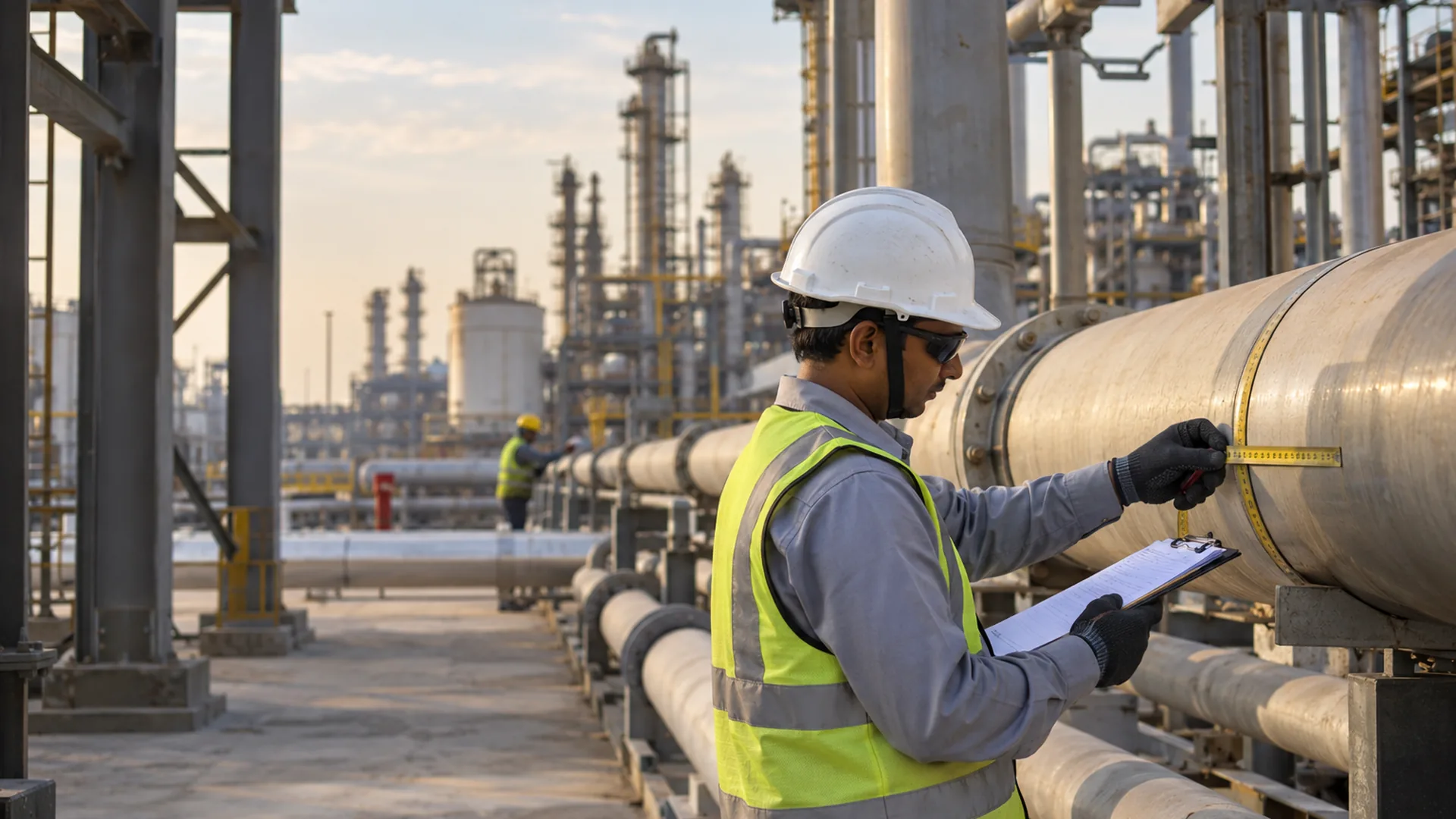 An insulation estimator measuring the diameter of a pipeline with